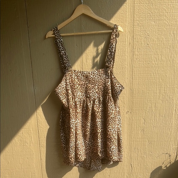Wild Fable Brown Cheetah Print Mini Ruffled Sundress 2X - Picture 1 of 4